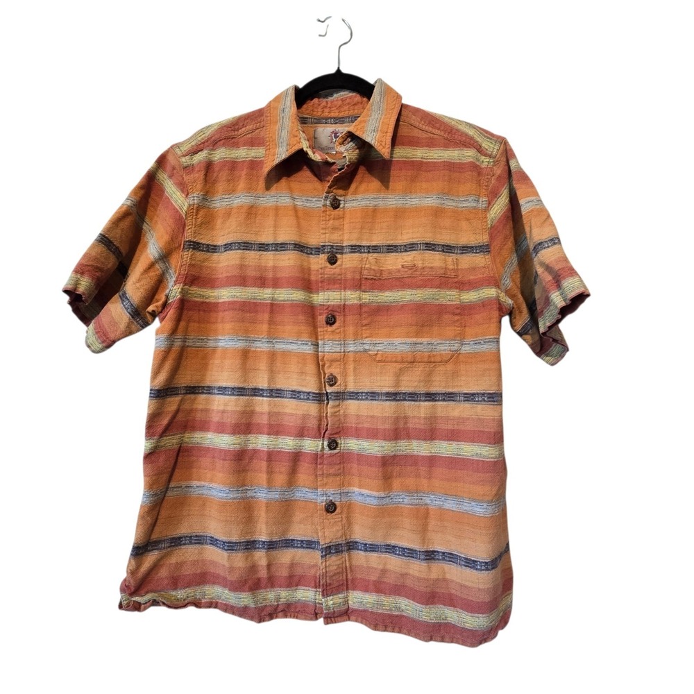 Vintage Territory Ahead Striped Shirt Mens MED Southwestern Western Aztec Cotton
